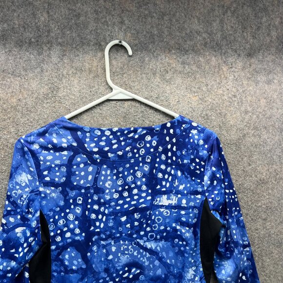 Reel Legends Shirt Womens Small Blue Abstract Print Long Sleeve Reel-Tec Jersey - Picture 10 of 10